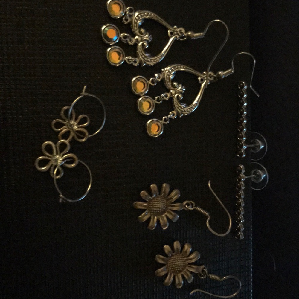 Four sets of earrings